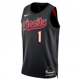 Maillot Basket Homme Portland Trail Blazers Anfernee Simons 2023-24 Nike City Edition Noir Swingman